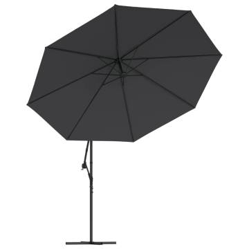 Cantilever Umbrella with LED Lights Black 350 cm - Hipomarket