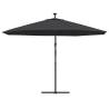 Cantilever Umbrella with LED Lights Black 350 cm - Hipomarket