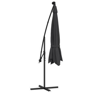 Cantilever Umbrella with LED Lights Black 350 cm - Hipomarket