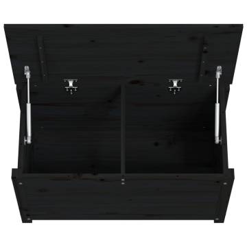 Black Storage Box 80x40x45.5 cm | Solid Pine Wood