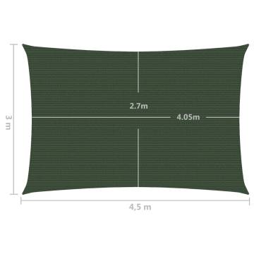 Sunshade Sail 3x4.5m Dark Green | UV & Mould Resistant