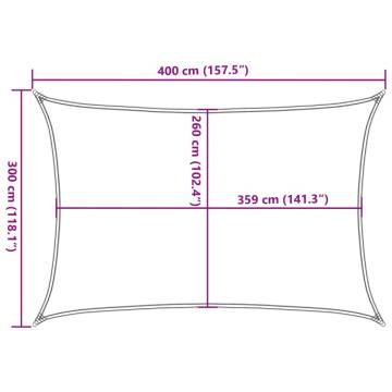 Light Grey Sun Shade Sail 4x3m | UV & Water Resistant