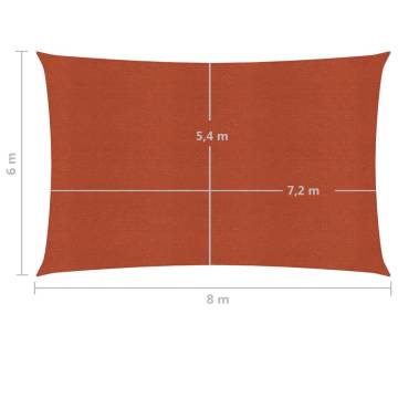 Terracotta Sunshade Sail 160 g/m² - Durable HDPE 6x8 m | HipoMarket