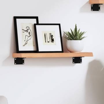 Wall Shelf Light Brown 40x10x2 cm Solid Oak - Rustic Style