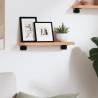 Wall Shelf Light Brown 40x10x2 cm Solid Oak - Rustic Style