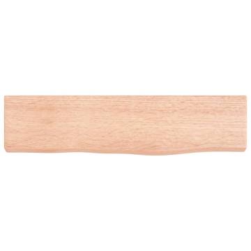 Wall Shelf Light Brown 40x10x2 cm Solid Oak - Rustic Style