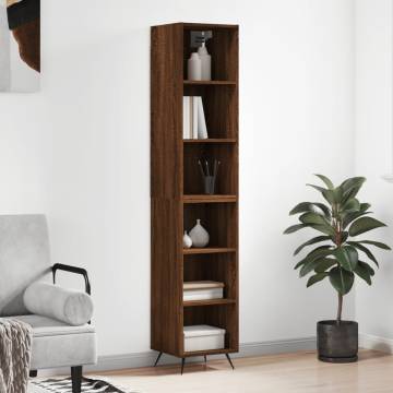 Stylish Highboard Brown Oak - 34.5x32.5x180 cm | HipoMarket