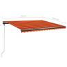 Freestanding Manual Retractable Awning 450x350 cm - Orange/Brown