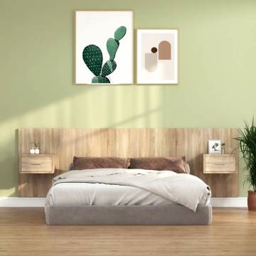 Stylish Sonoma Oak Bed Headboard with Cabinets | HipoMarket