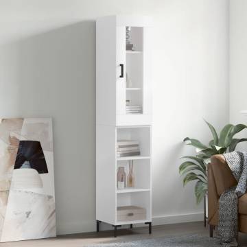 Elegant Highboard in White - Engineered Wood | HipoMarket