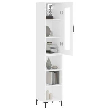 Elegant Highboard in White - Engineered Wood | HipoMarket