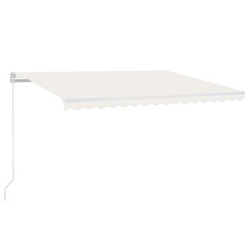 Manual Retractable Awning with LED - 450x300 cm Cream