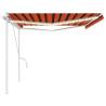 Manual Retractable Awning with LED - 5x3m Orange & Brown