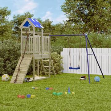 Outdoor Playset - Durable Impregnated Pine Wooden Play Structure