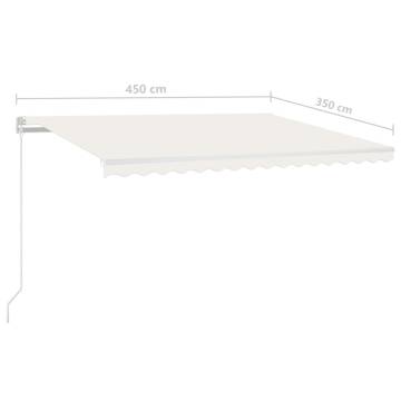 Manual Retractable Awning 450x350 cm - Cream | HipoMarket UK