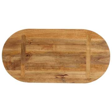 Solid Mango Wood Oval Table Top - 80x40x3.8 cm