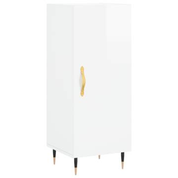 Stylish Highboard High Gloss White - 34.5x34x180 cm