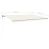 Manual Retractable Awning with LED 5x3.5m - Cream