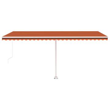 Retractable Awning with LED 500x300 cm - Orange & Brown