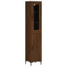 Elegant Highboard Brown Oak - 34.5x34x180 cm Engineered Wood