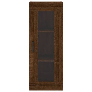 Elegant Highboard Brown Oak - 34.5x34x180 cm Engineered Wood