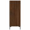 Elegant Highboard Brown Oak - 34.5x34x180 cm Engineered Wood