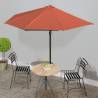 Balcony Parasol with Aluminium Pole Terracotta 300x155x223 cm Half Colour dark terracotta Quantity in Package 1 