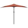 Terracotta Balcony Parasol with Aluminium Pole - 300x155 cm