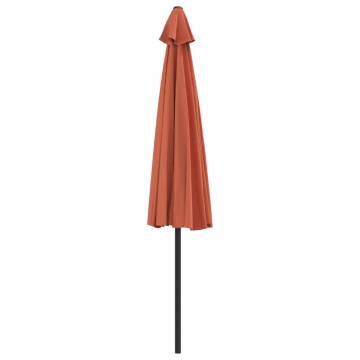 Terracotta Balcony Parasol with Aluminium Pole - 300x155 cm