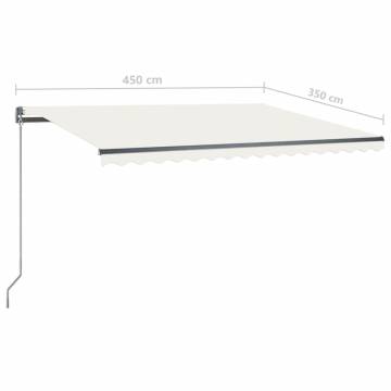 Freestanding Manual Retractable Awning 450x350 cm Cream