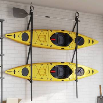 Double Kayak Storage Straps with Paddle Clips - 50 kg Capacity