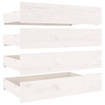 Stylish White Bed Frame with Drawers 120x200 cm