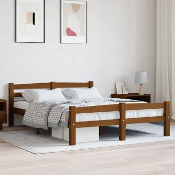 Honey Brown Solid Pinewood Bed Frame 120x200 cm | HipoMarket