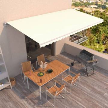 Manual Retractable Awning 600x350 cm Cream - Hipomarket