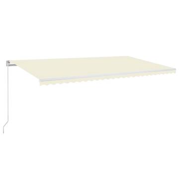 Manual Retractable Awning 600x350 cm Cream - Hipomarket