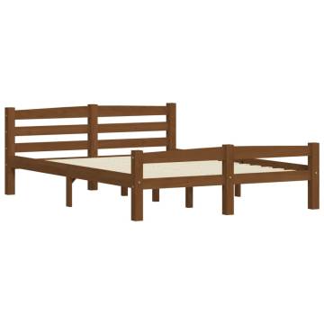 Honey Brown Solid Pinewood Bed Frame 120x200 cm | HipoMarket