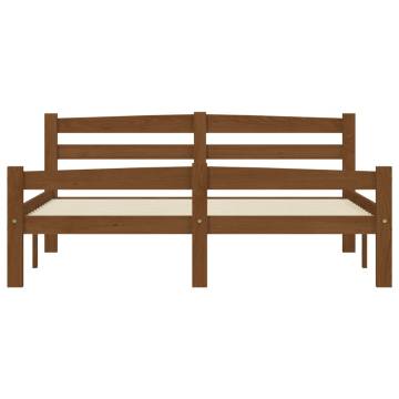 Honey Brown Solid Pinewood Bed Frame 120x200 cm | HipoMarket