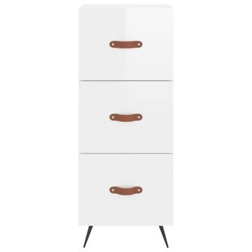 Elegant Highboard High Gloss White - 34.5x34x180 cm