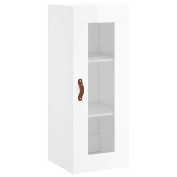 Elegant Highboard High Gloss White - 34.5x34x180 cm