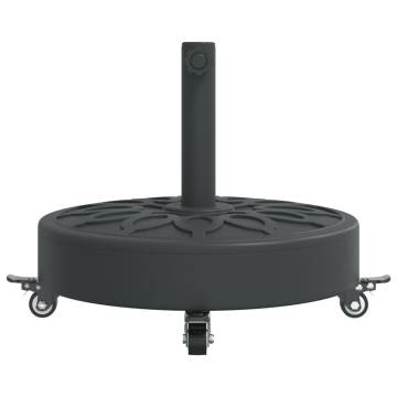 Parasol Base with Wheels - Ø38/48 mm Poles | 27 kg Round