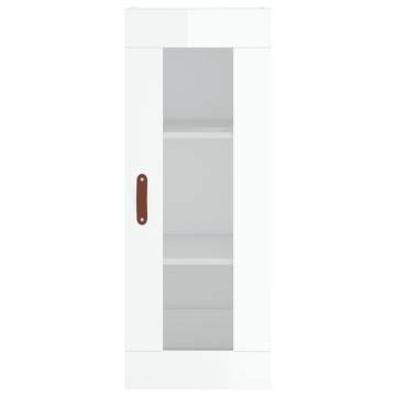 Elegant Highboard High Gloss White - 34.5x34x180 cm