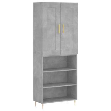 Stylish Highboard Concrete Grey 69.5x34x180 cm - hipomarket