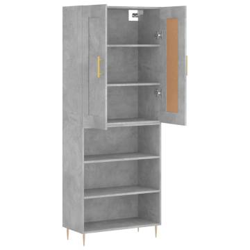 Stylish Highboard Concrete Grey 69.5x34x180 cm - hipomarket