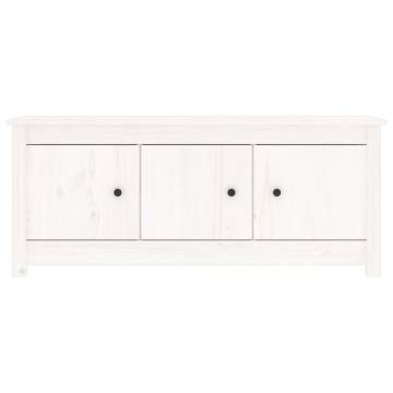 White Shoe Cabinet 110x38 cm - Solid Pine Wood Storage