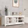 White Shoe Cabinet 110x38 cm - Solid Pine Wood Storage