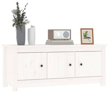 White Shoe Cabinet 110x38 cm - Solid Pine Wood Storage