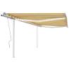 Manual Retractable Awning with LED 4.5x3.5 m Yellow and White Colour yellow and white Size 4.5 x 3.5 m Quantity in Package 1 