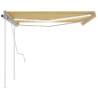 Manual Retractable Awning with LED - Yellow & White 4.5x3.5 m