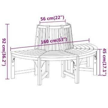 Half Round Tree Bench Ø160 cm Solid Eucalyptus Wood - HipoMarket