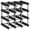 Wine Rack for 12 Bottles - Solid Pine Wood, Black | HiPoMarket UK